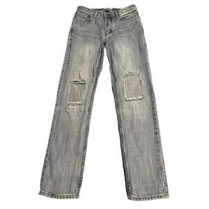 Barney Cools Jeans Mens 30x31 Light Wash Distressed Slim Denim